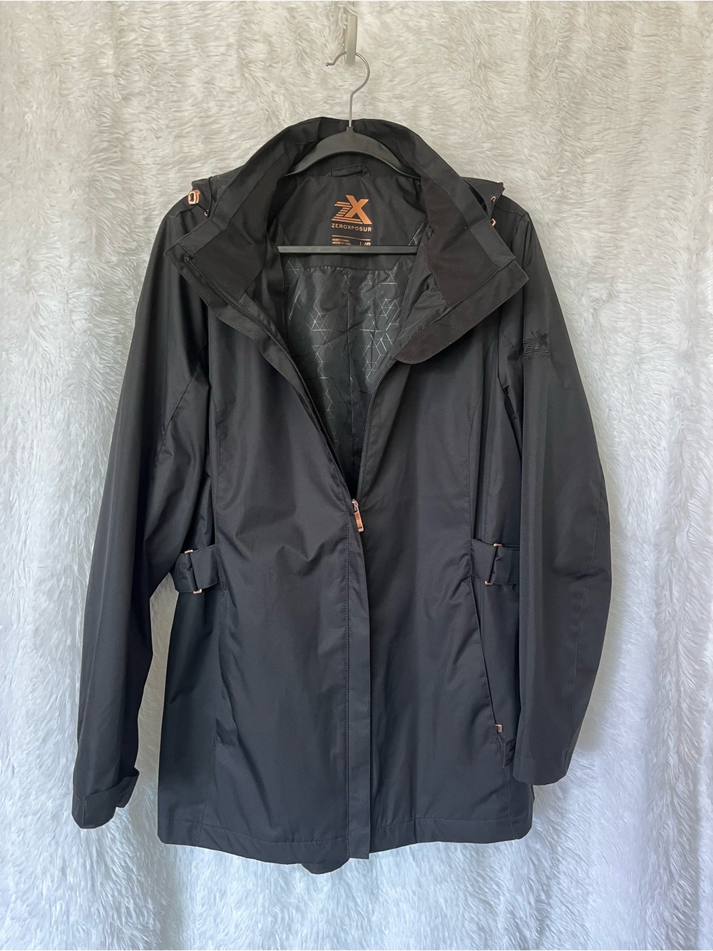 ZeroXposur Women's Black Trench Coat with Hood